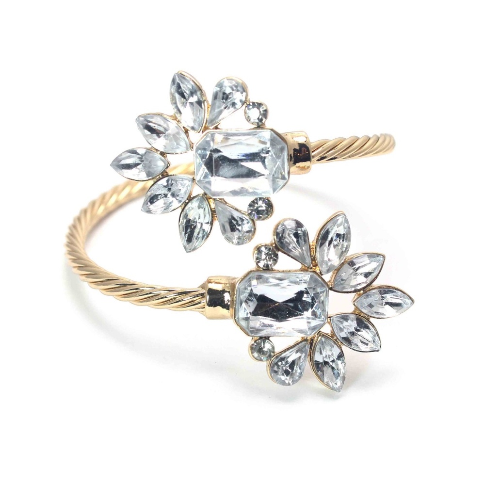 Fashion crystal studs adjustable cuff